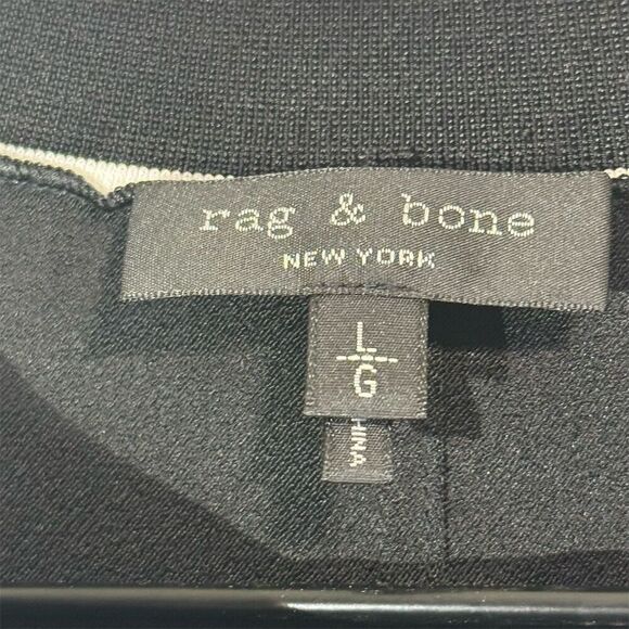 Rag & Bone Black Sleeveless Tank Top L Contrast Trim Minimalist Quiet Luxury - Picture 6 of 8
